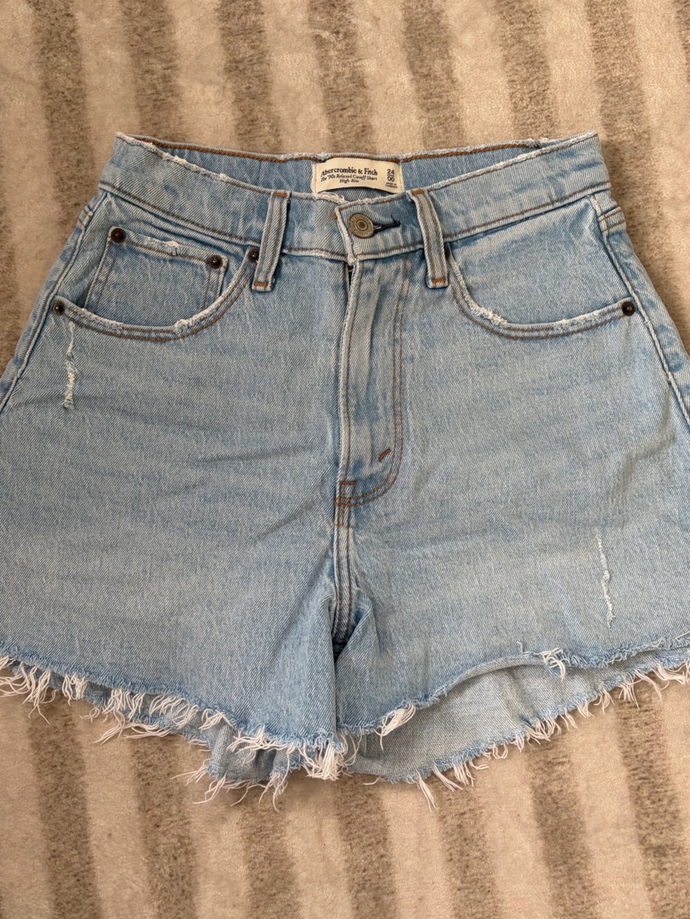 Abercrombie & Fitch 90’s relaxed cut off shorts high rise curve love size 24